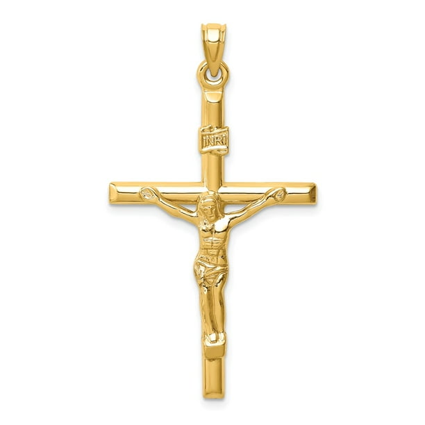 FB Jewels 14K Yellow Gold Hollow Crucifix Pendant FB Jewels 14K Yellow Gold Hollow Crucifix Pendant